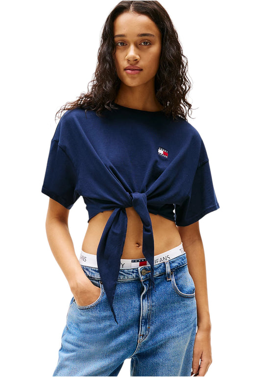 T-Shirt Manica Corta Donna Tommy Jeans  Tjw Reg Waist Tie Ba