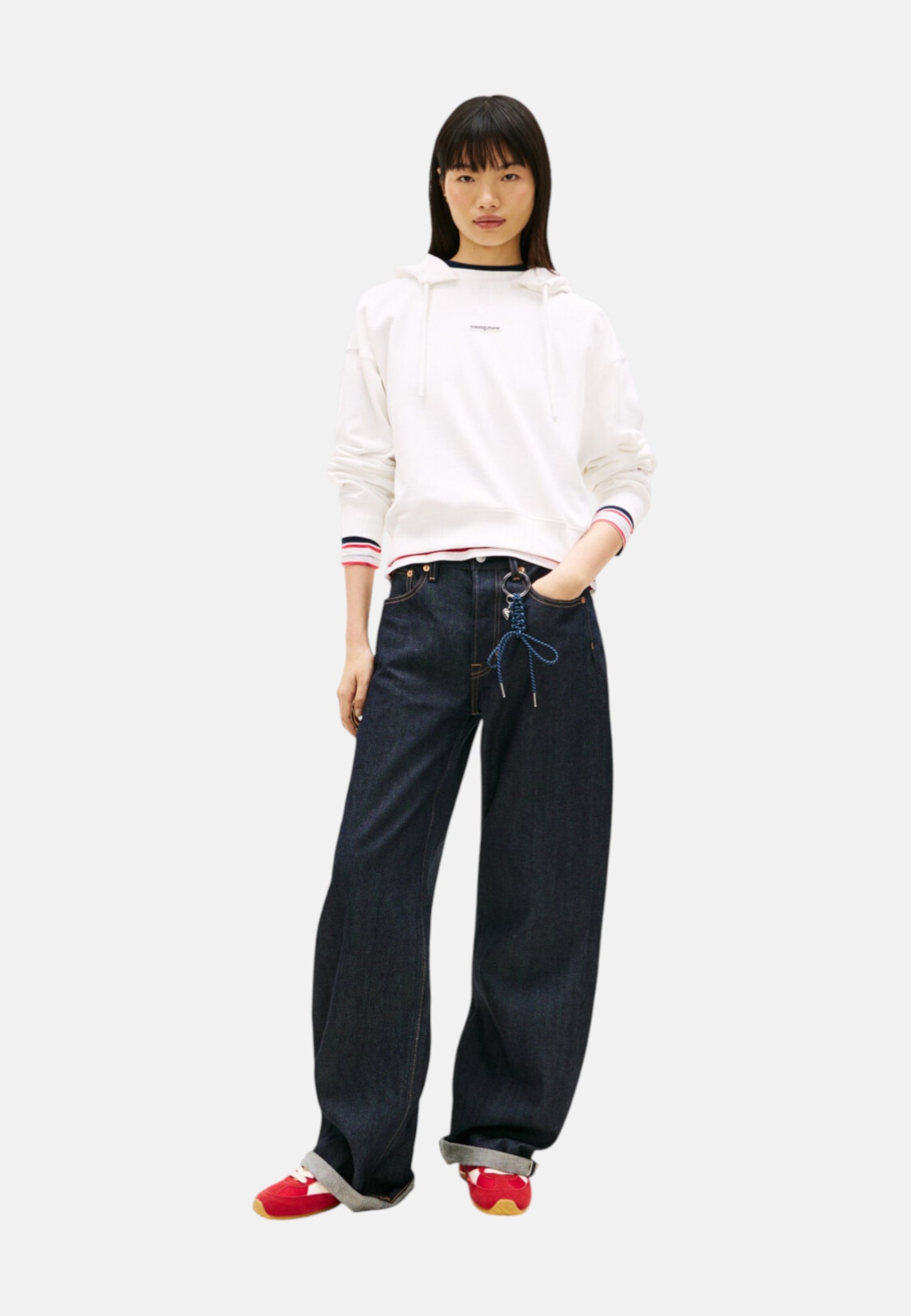 Felpa Con Cappuccio Donna Tommy Jeans  Tjw Bxy Sh Script L DW0DW22356