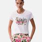 T-Shirt Manica Corta Donna Liu Jo Liujo Naive Rose Eco Line WA6493JS923
