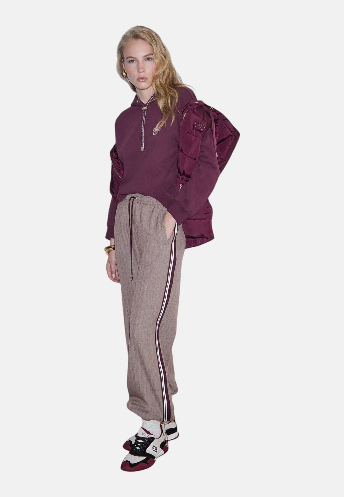 Pantaloni Tuta Donna Liu Jo Palazzo Gessati  TF6148T692A