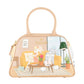 Borsa A Mano Donna Braccialini A Bauletto, Doppio con tracolla removibile e regolabile, Chiusura con zip, Due tasche interne, una con zip e una aperta, Stampa illustrata Looney Tunes, Dimensioni: 24 x 13 x 16 Cm Allround LT LT290YY