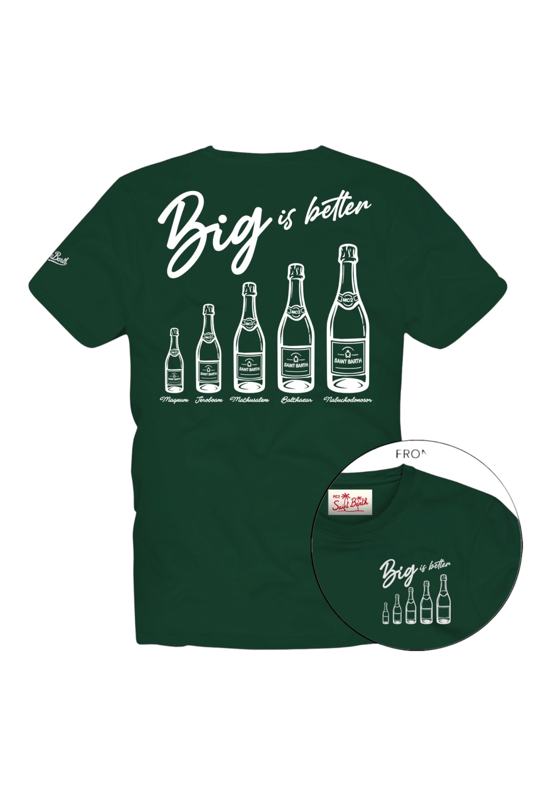T-Shirt Manica Corta Uomo Mc2 Saint Barth Stampa/Ricamo Fronte E Retro Big Better Portland PRL0002