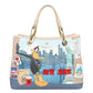 Borsa A Mano Donna Braccialini Stampa Duffy Duck New York Cartoline Lt LT251YY