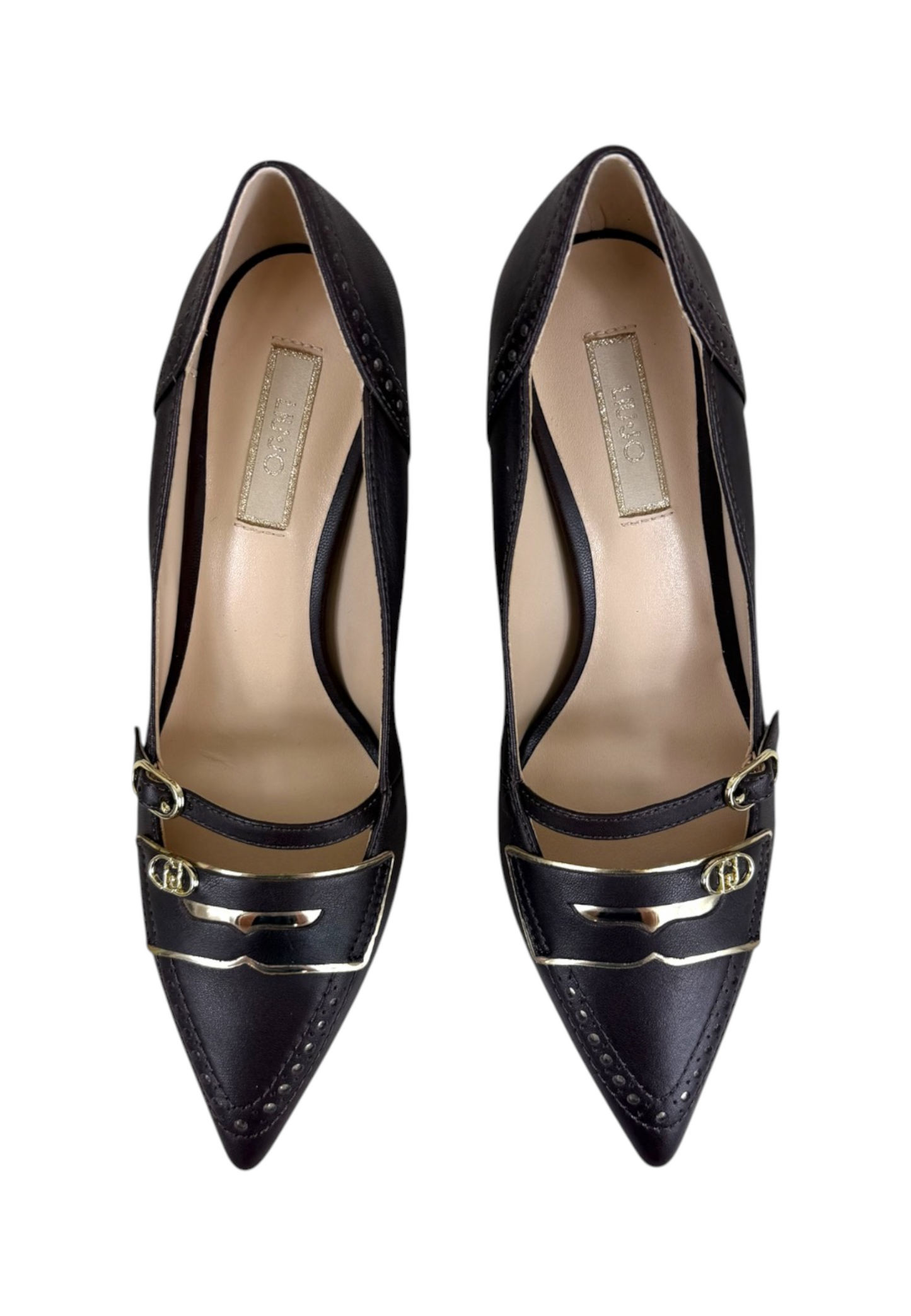 Decollete  Donna Liu Jo In Pelle Con Tacco Kitten E Cinturino Decorativo Deva 20 SF6011PX885