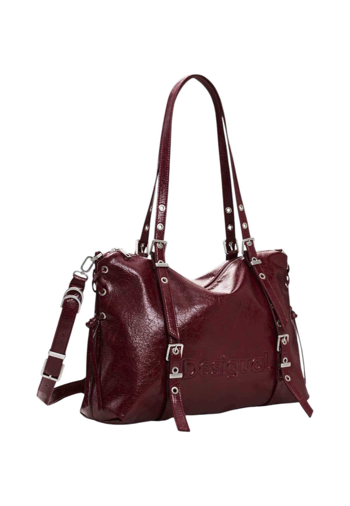 Borsa A Spalla Donna Desigual  Bag Half Logo Lanuza Granate 26WAXP55