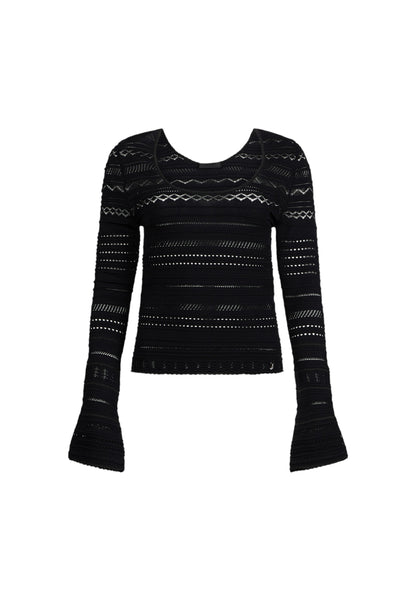 Maglia Scollo A Barca Donna Liu Jo Traforata  CF5195MS55N