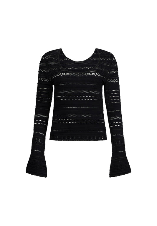Maglia Scollo A Barca Donna Liu Jo Traforata  CF5195MS55N