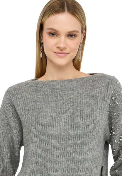 Maglione Scollo A Barca Donna Liu Jo Con Strass  CF5150MA74Q