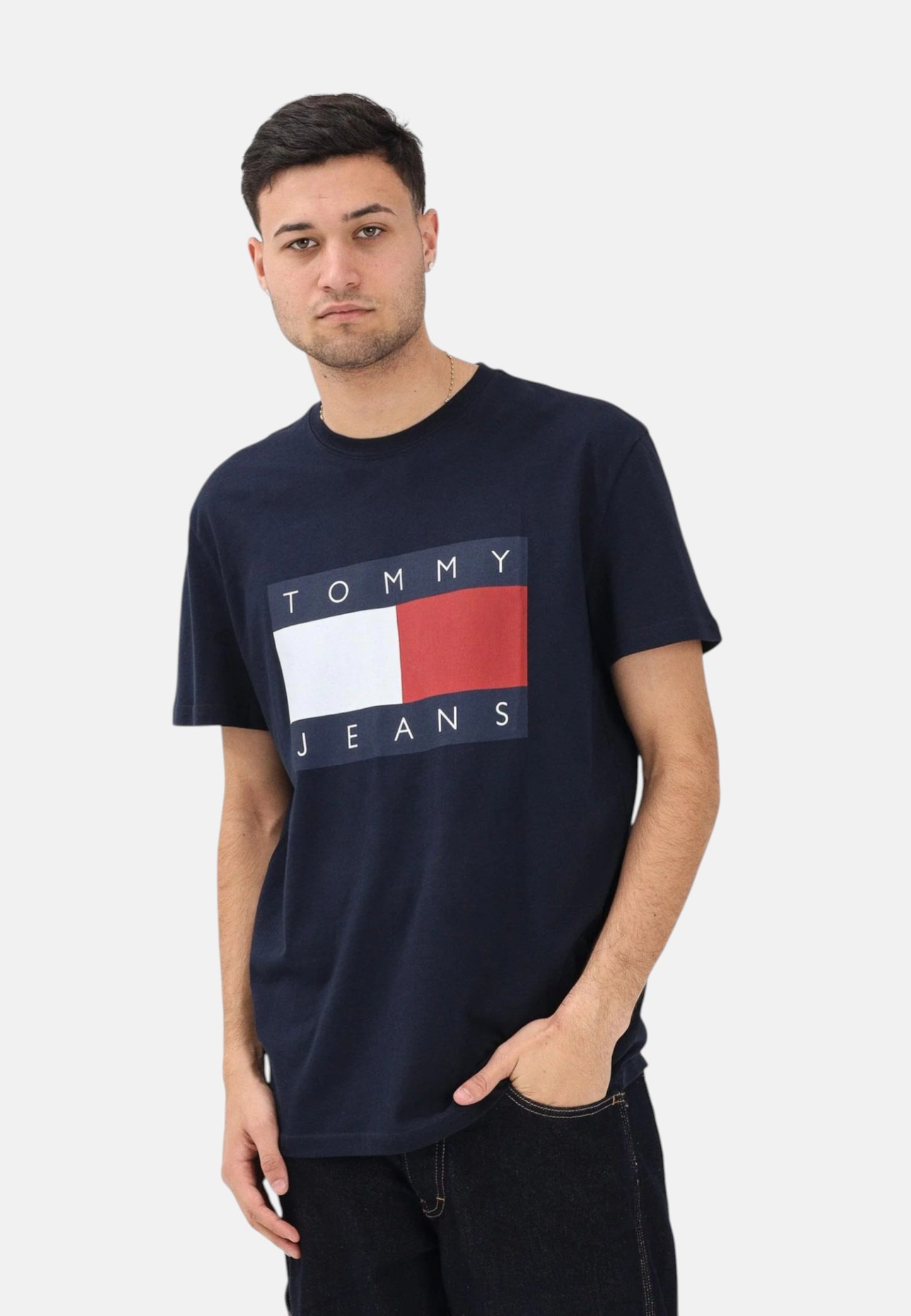T-Shirt Manica Corta Uomo Tommy Jeans  Tjm Reg Big Flag S DM0DM22645