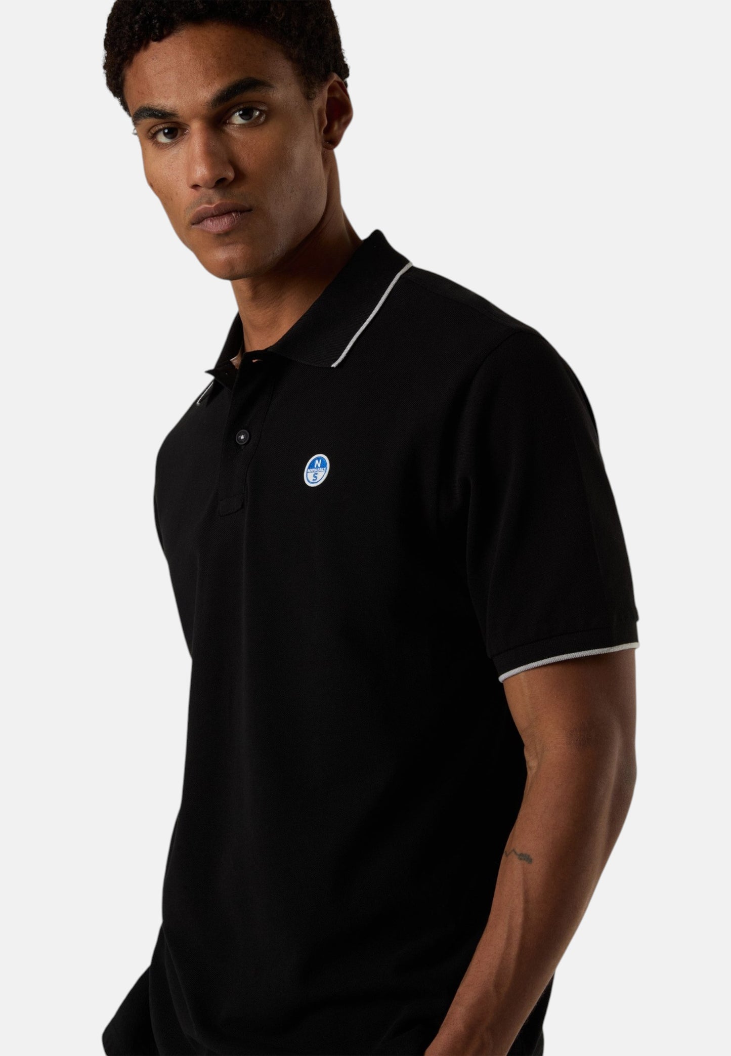 Polo Manica Corta Uomo North Sails Con Collo A Contrasto Rigato  692464