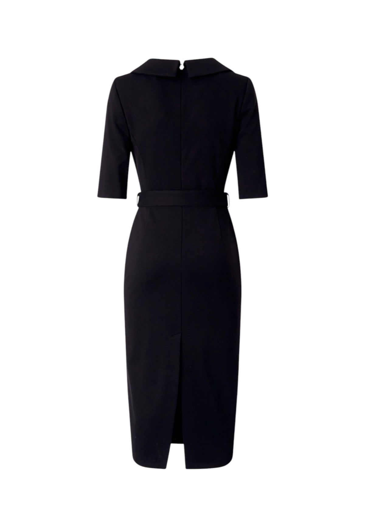 Vestito Midi Donna Pinko Lunghezza midi, silhouette a tubino, scollo a V con revers, maniche al gomito, cintura coordinata con fibbia Love Birds, spacco posteriore, chiusura con zip invisibile Arnebia 107475A3AH