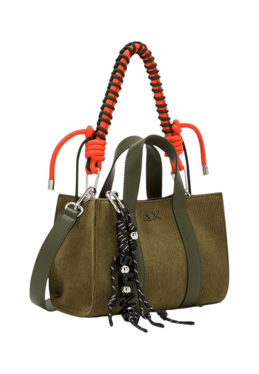 Borsa A Mano Donna Sun68 Mini Bag Velluto A Coste, Manici Doppi, Tracolla Rimovibile, Charm Logato Corduroy Y46221