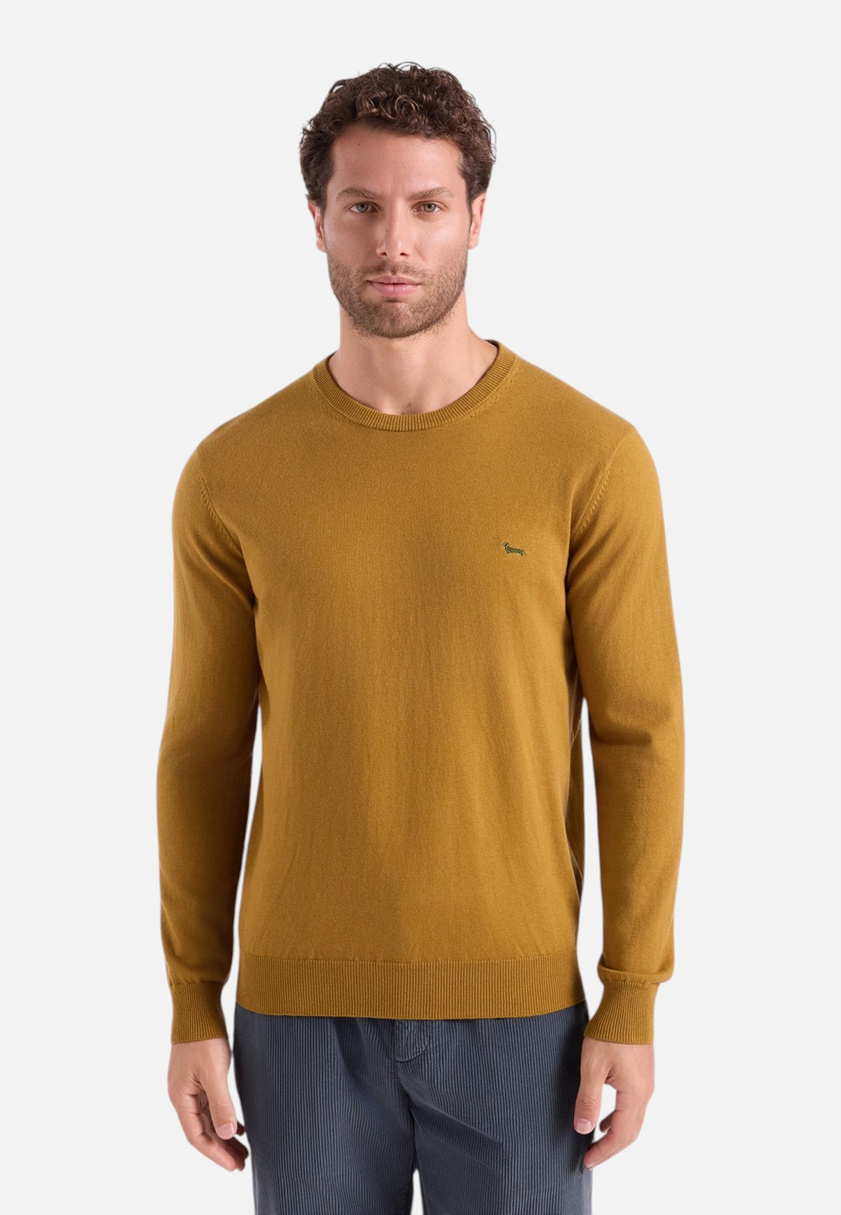 Maglia A Girocollo Uomo Harmont & Blaine Misto cotone e lana, Regular Fit, Finiture a costine, Made in Italy, Logo Harmont & Blaine  HRR012030788