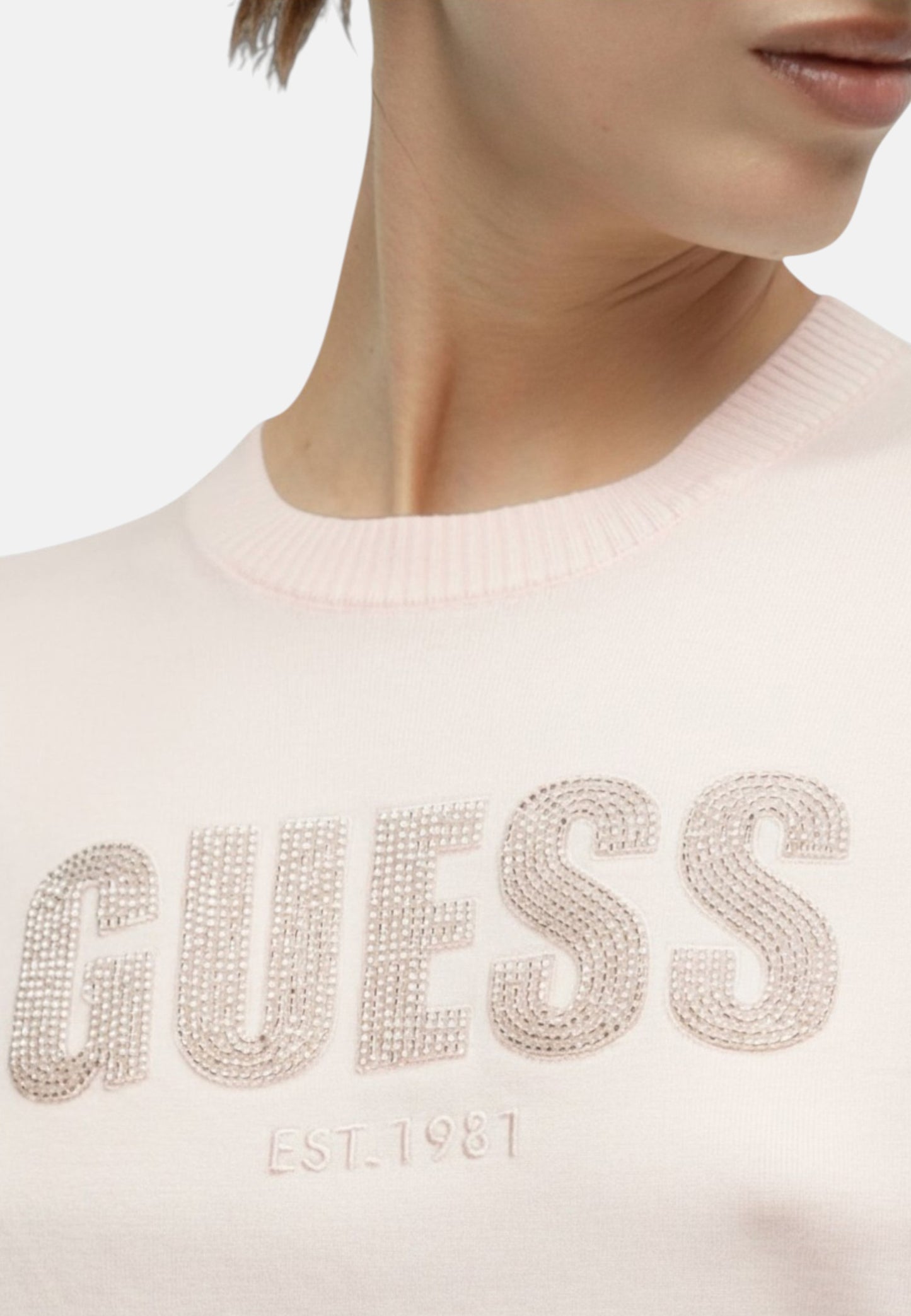 Maglia A Girocollo Donna Guess Manica Corta Norah Logo W6RR47Z2NQ2