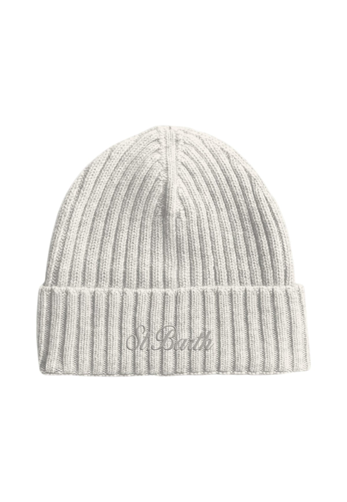 Berretto  Uomo Mc2 Saint Barth Lavorazione A Coste, Risvolto, Logo Ricamato Wengen Wool WENG027