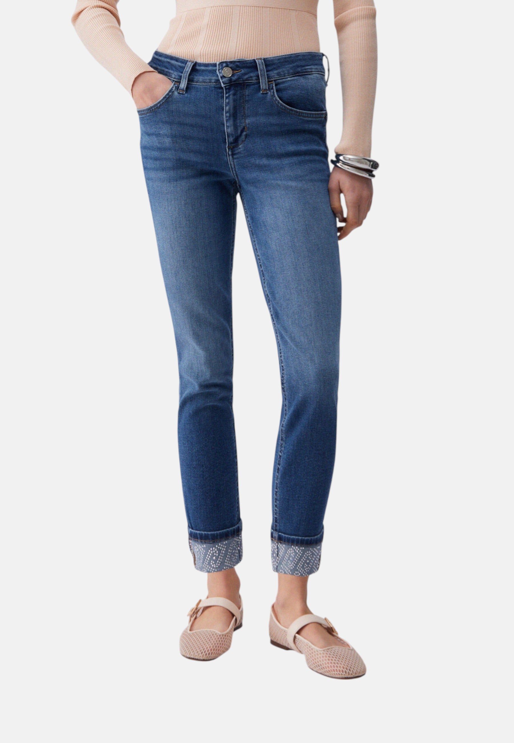 Jeans Skinny Fit Donna Liu Jo Con Strass Vita Regolare Monroe UA6006D0305
