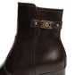 Stivaletti Con Tacco Donna Nero Giardini Tomaia in pelle, cinturino decorativo con fibbia, chiusura laterale con zip, tacco largo, suola carrarmato, Made in Italy  I618043D