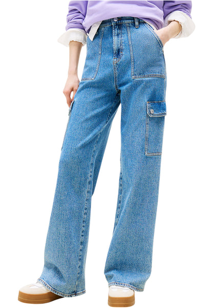 Jeans Wide Leg Donna Tommy Jeans Vita Alta Claire Cargo DW0DW20479