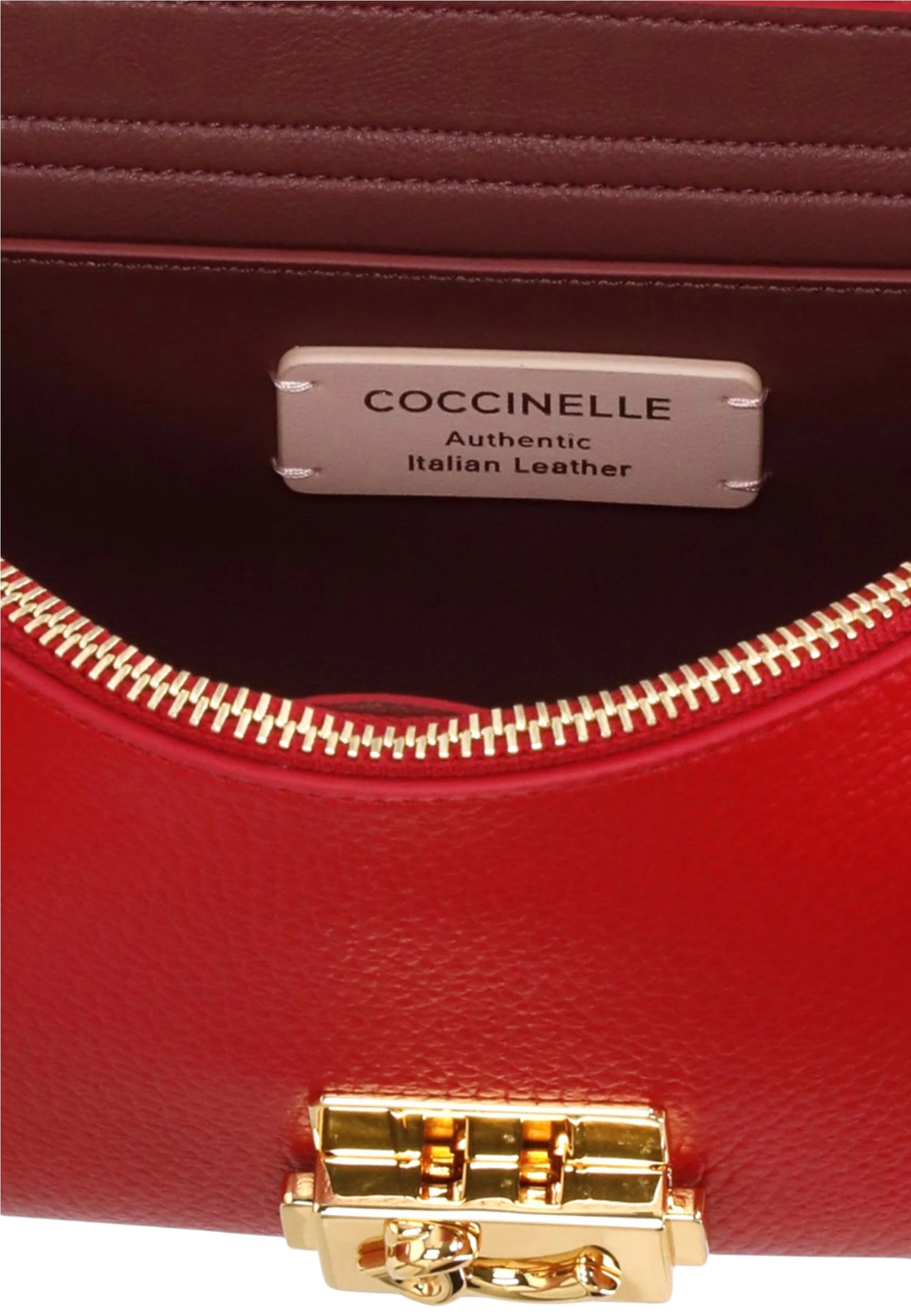 Borsa A Spalla Donna Coccinelle In Pelle Martellata Coccinelle C-Me Lock Medium E1U4K120201