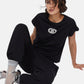 T-Shirt Manica Corta Donna Liu Jo Logo Strass Eco Line TA6164JS870