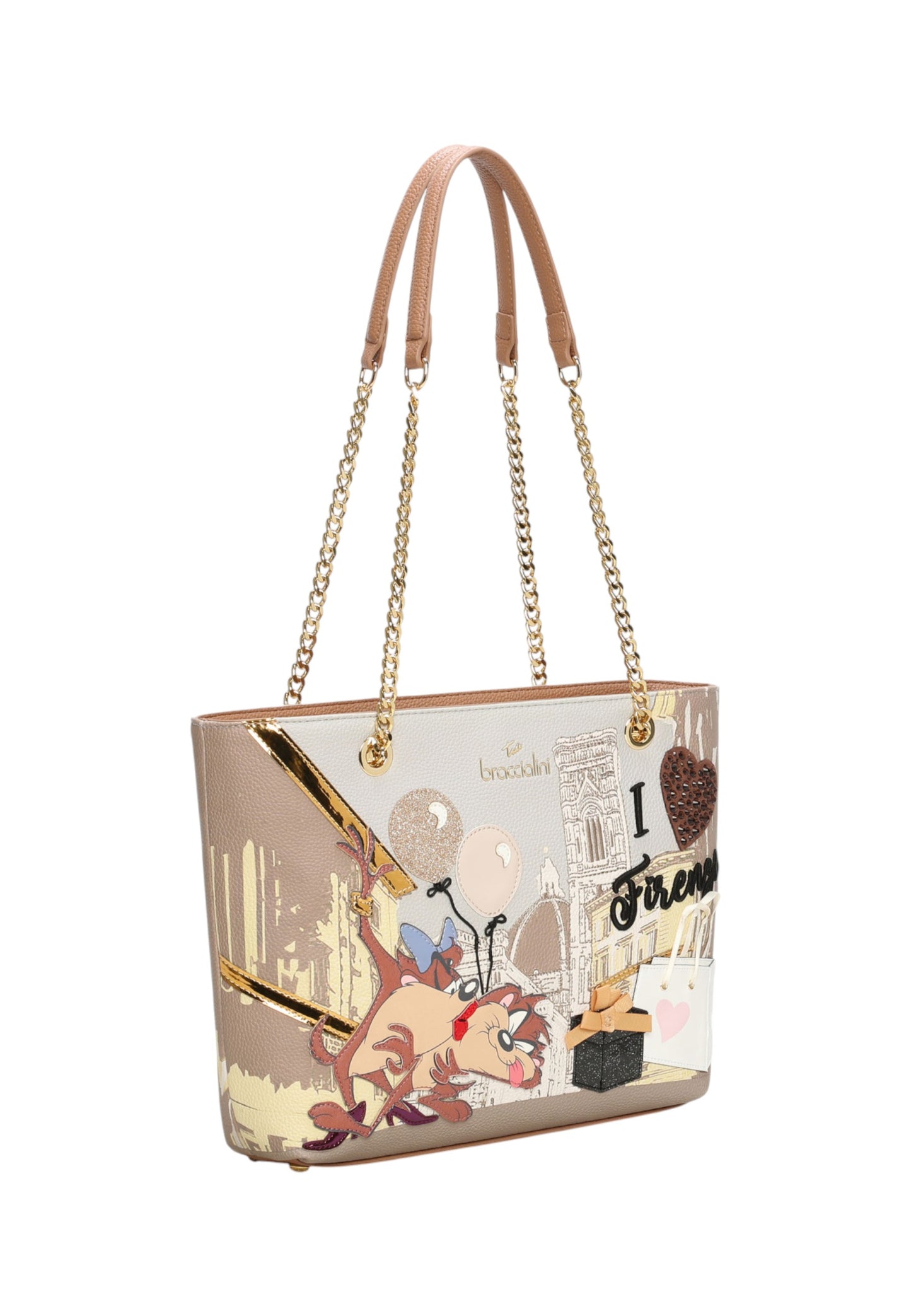 Borsa A Spalla Donna Braccialini Shopping Cartoline Lt LT203YY