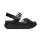 Sandali Bassi Donna Nero Giardini In Pelle Con Fasce Incrociate  E617063D