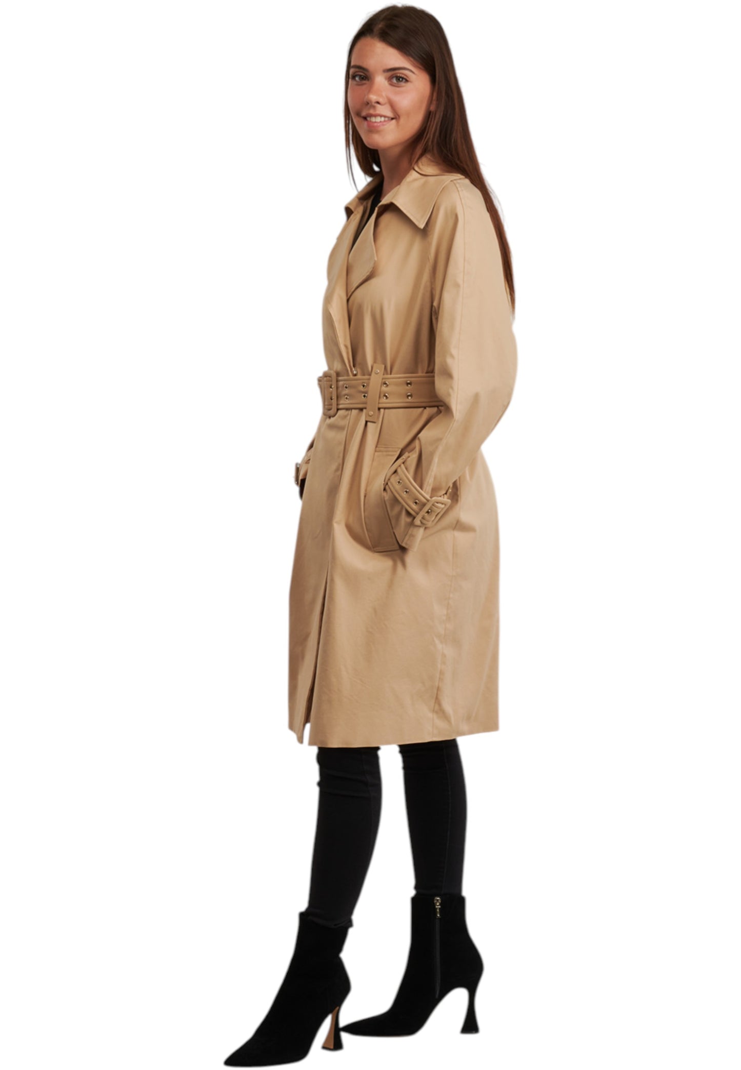 Cappotto Trench Donna Guess Con Cintura In Eco Pelle Raphaelle W5YL02WHDF1