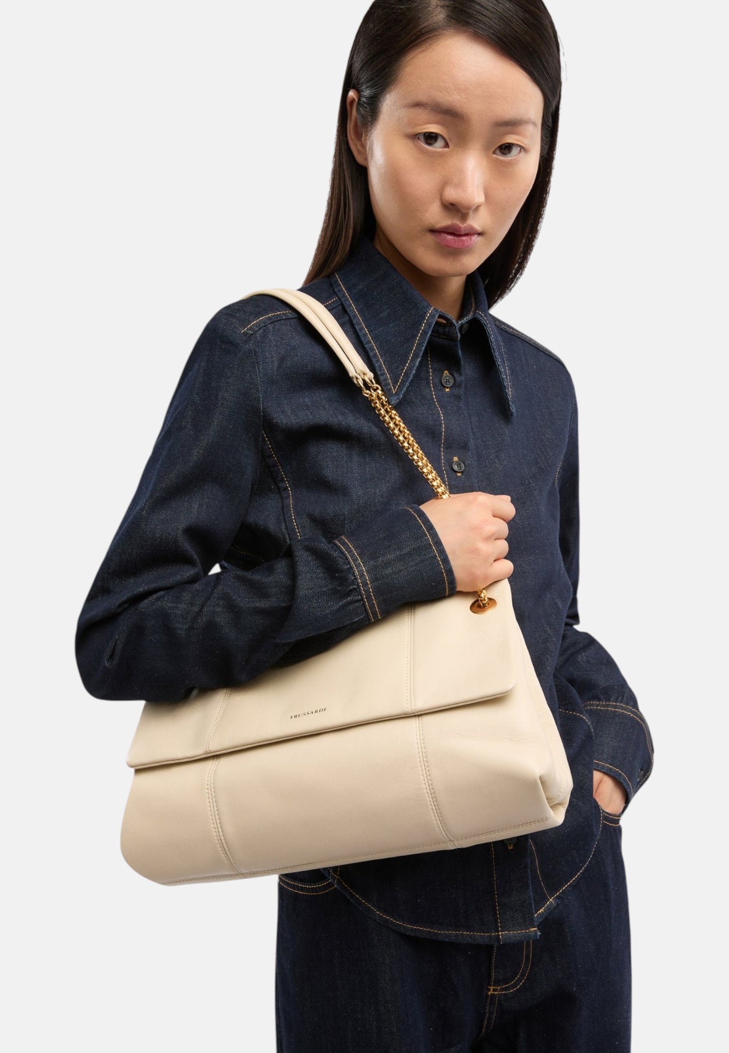 Borsa A Tracolla Donna Trussardi Media Con Catena Orbita Z611E206558N