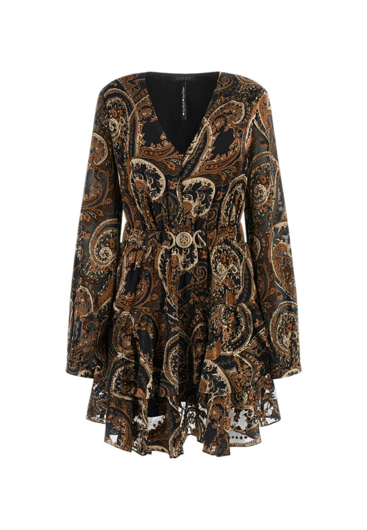 Vestito Corto Donna Guess Flare Clarisse W5BK53W2770