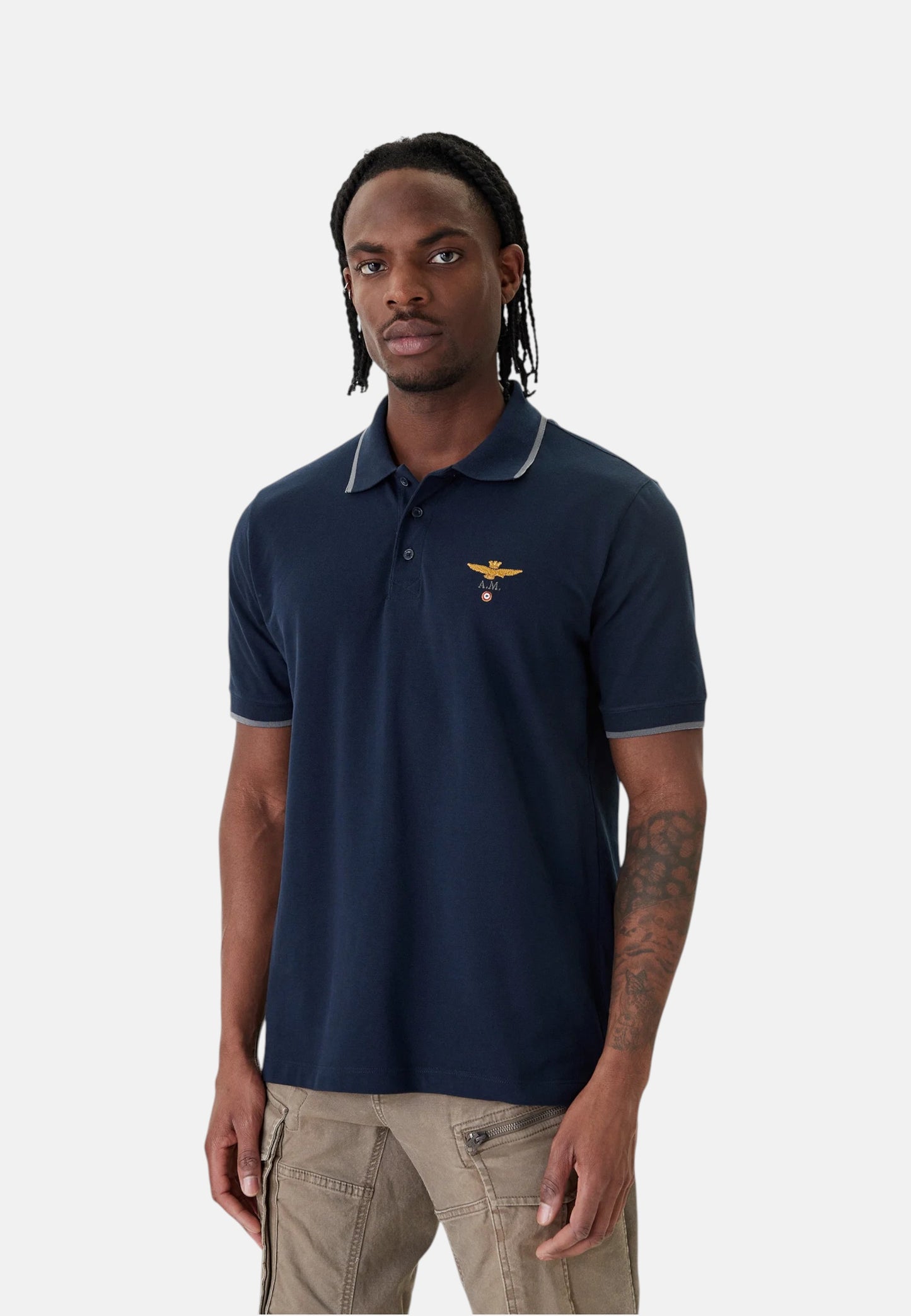 Polo Manica Corta Uomo Aeronautica Militare In Pique' Di Cotone Con Logo  261PO1308UP00082