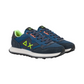Sneakers Basse Uomo Sun68 Stile Running, Nylon E Suede, Maxi Logo, Dettagli Fluo Jaki 2.0 Fluo Z46123