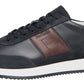 Sneakers Basse Uomo Nero Giardini Tomaia in pelle e tessuto, chiusura con lacci, inserti laterali, punta tonda, suola in gomma, Made in Italy  I601321U