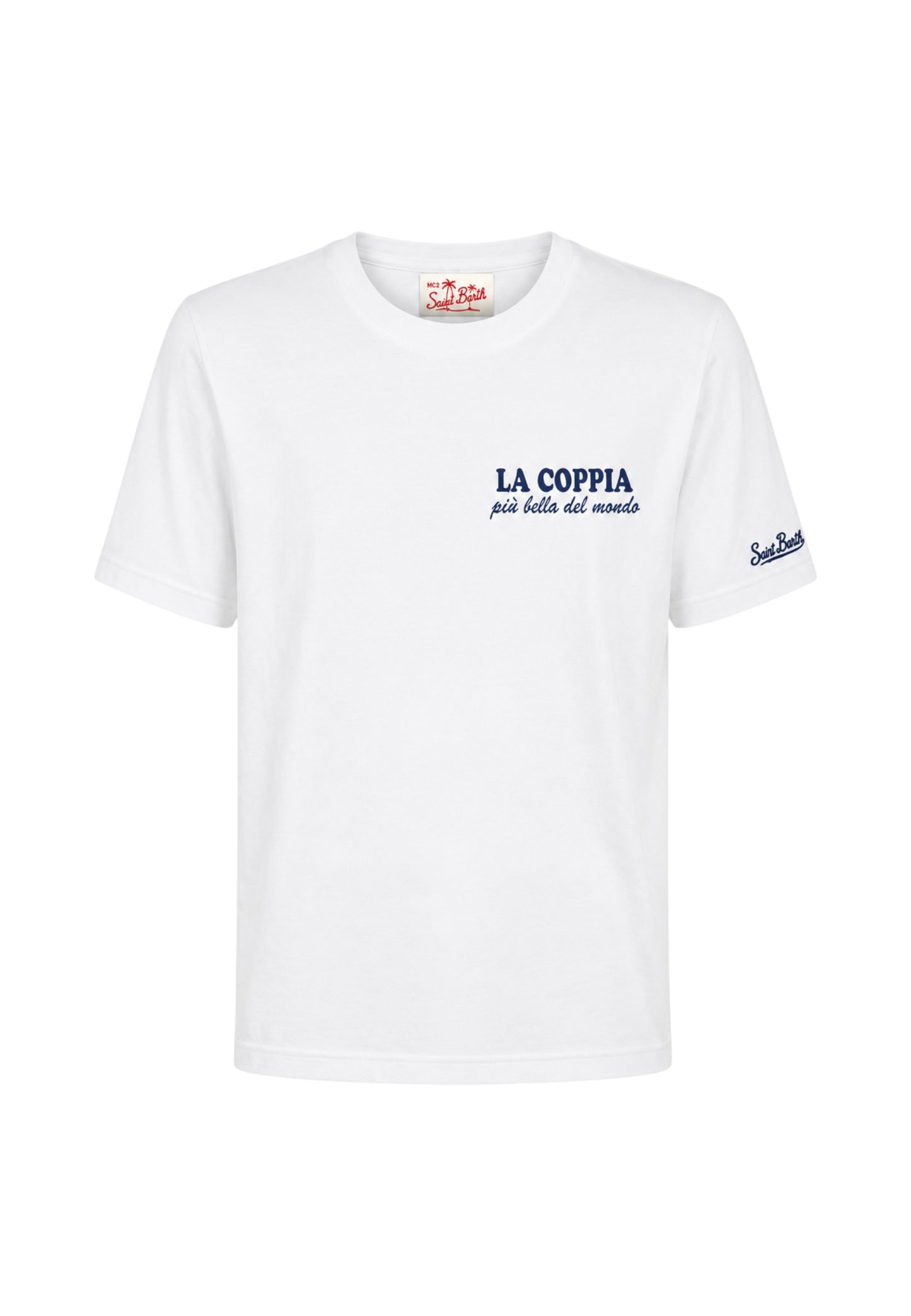 T-Shirt Manica Corta Uomo Mc2 Saint Barth Stampa/Ricamo Fronte E Retro Coppia Schweppes Portland PRL0002