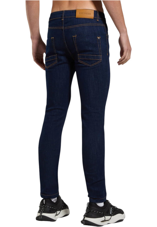 Jeans Slim Fit Uomo Bikkembergs Con Logo Posteriore