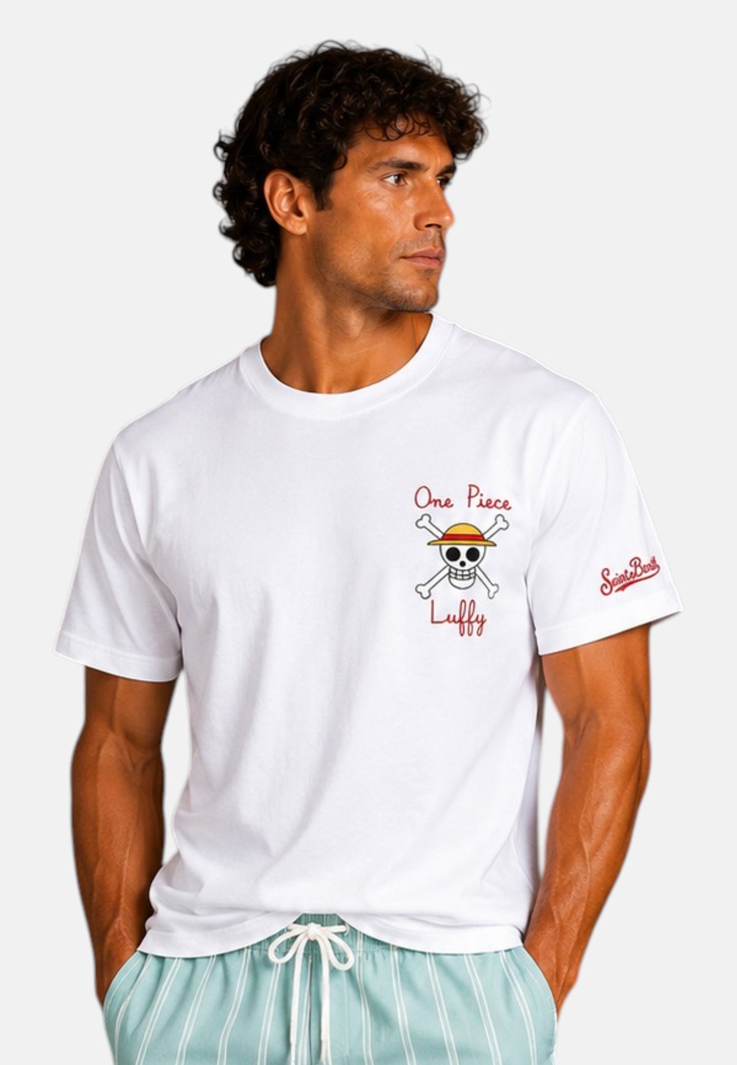 T-Shirt Manica Corta Uomo Mc2 Saint Barth Stampa/Ricamo Fronte E Retro One Piece Treasure Emb Portland PRL0002