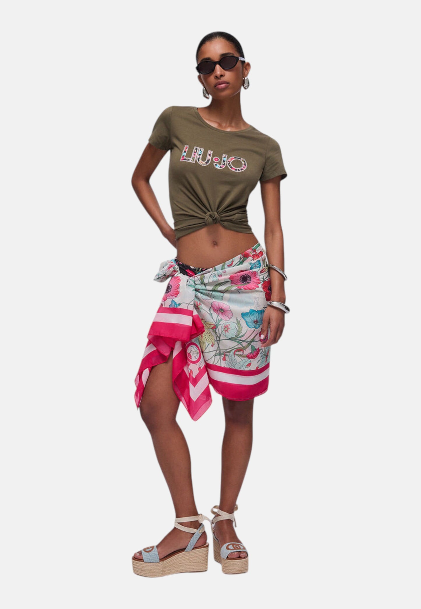 T-Shirt Manica Corta Donna Liu Jo Flower Eco Line VA6169JS003
