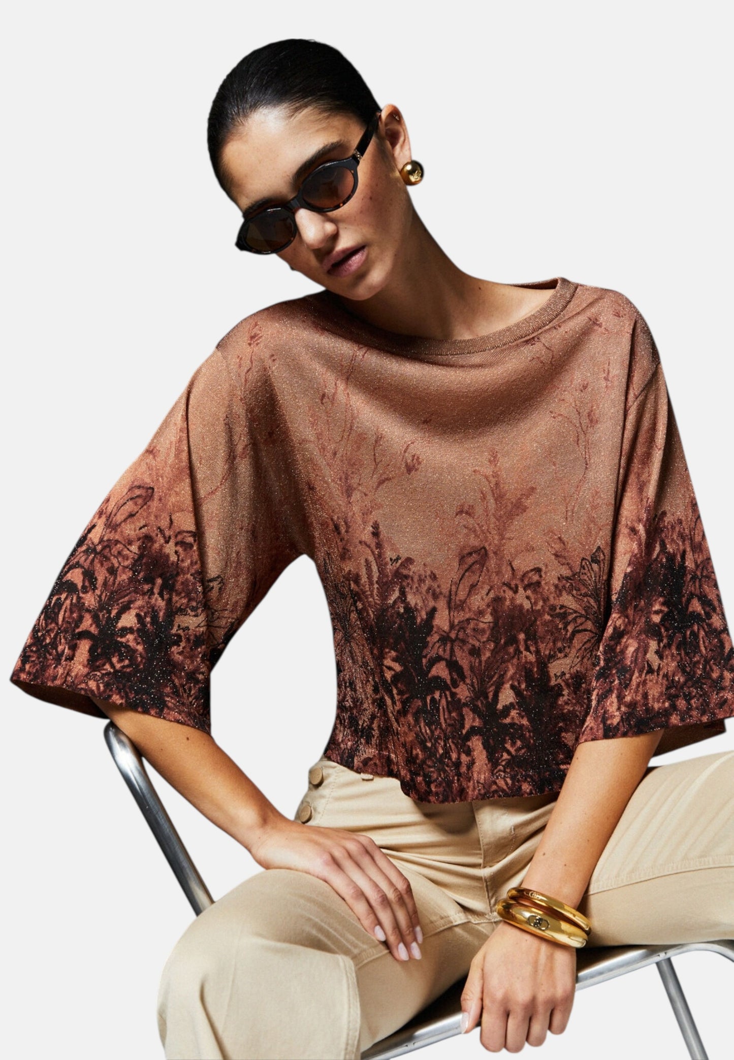 Maglia Scollo A Barca Donna Liu Jo Con Stampa  CA6355MA71N