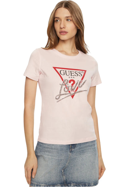 T-Shirt Manica Corta Donna Guess  Triangle Love