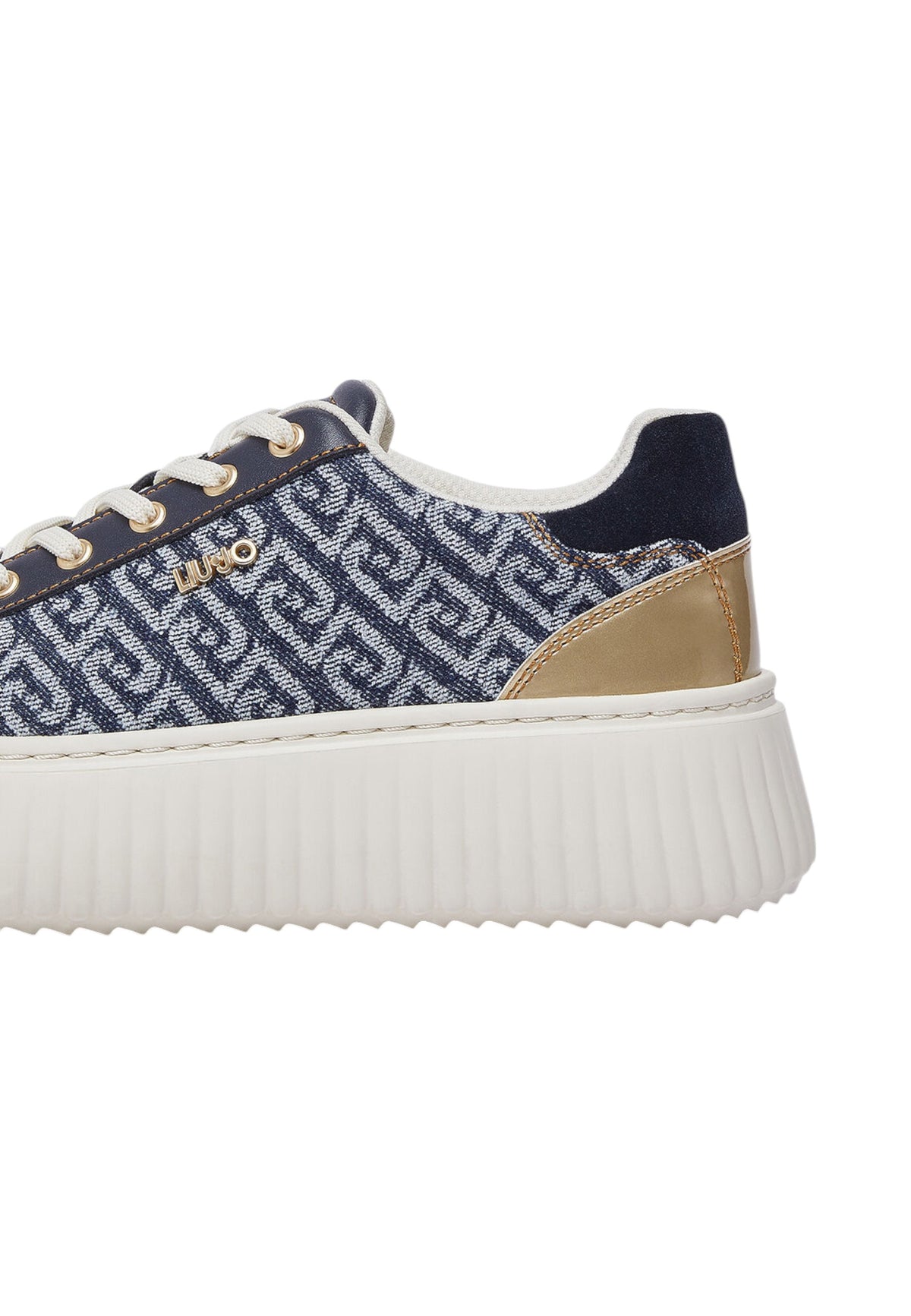 Sneakers Basse Donna Liu Jo In Denim Monogram Con Platform Elodie 01 BF6059TX561