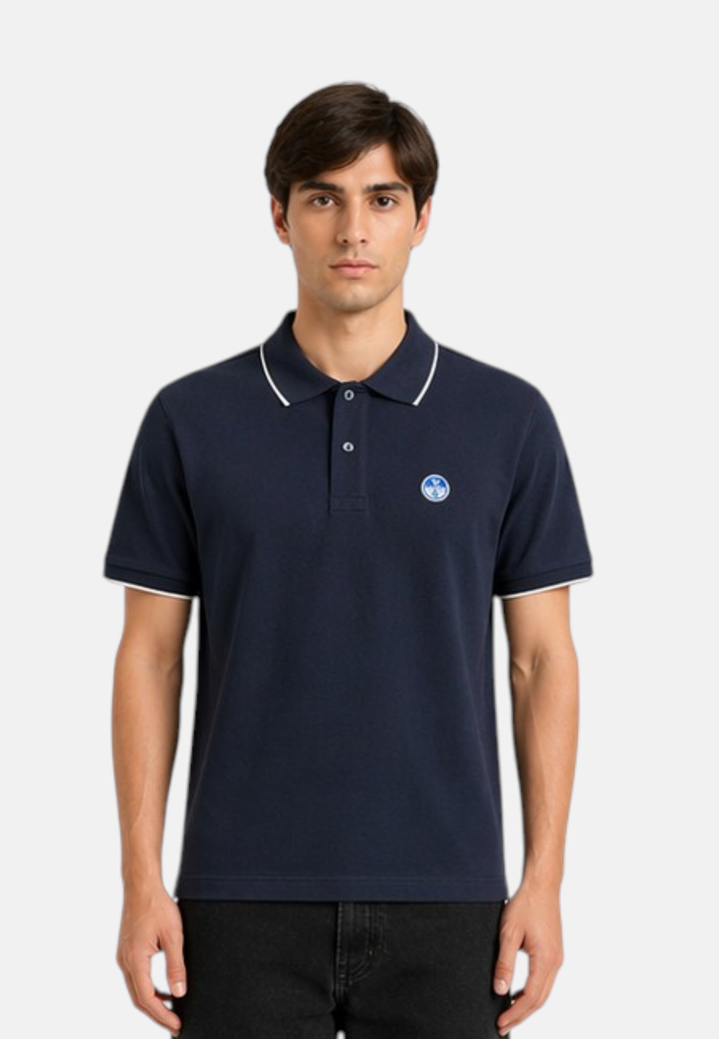 Polo Manica Corta Uomo North Sails Con Collo A Contrasto Rigato  692464