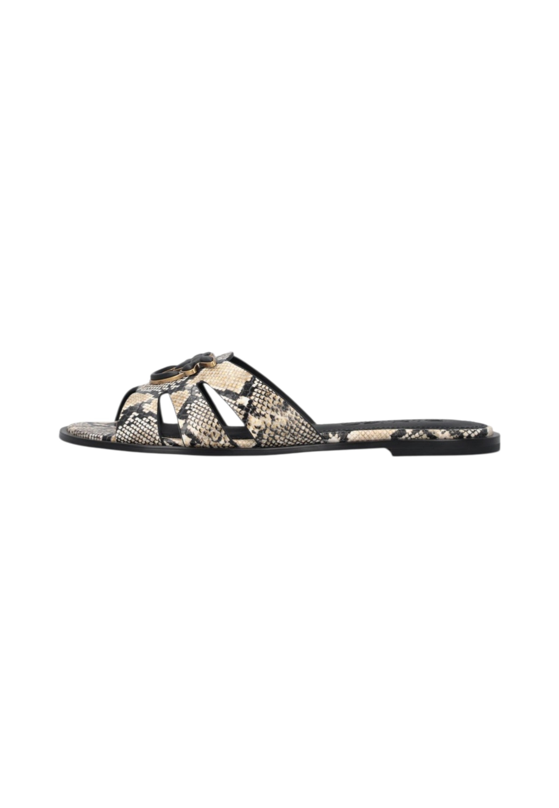 Ciabatte  Donna Pinko In Pelle Di Vitello Stampa Pitone E Logo Love Birds Milly 04 SD0463P042