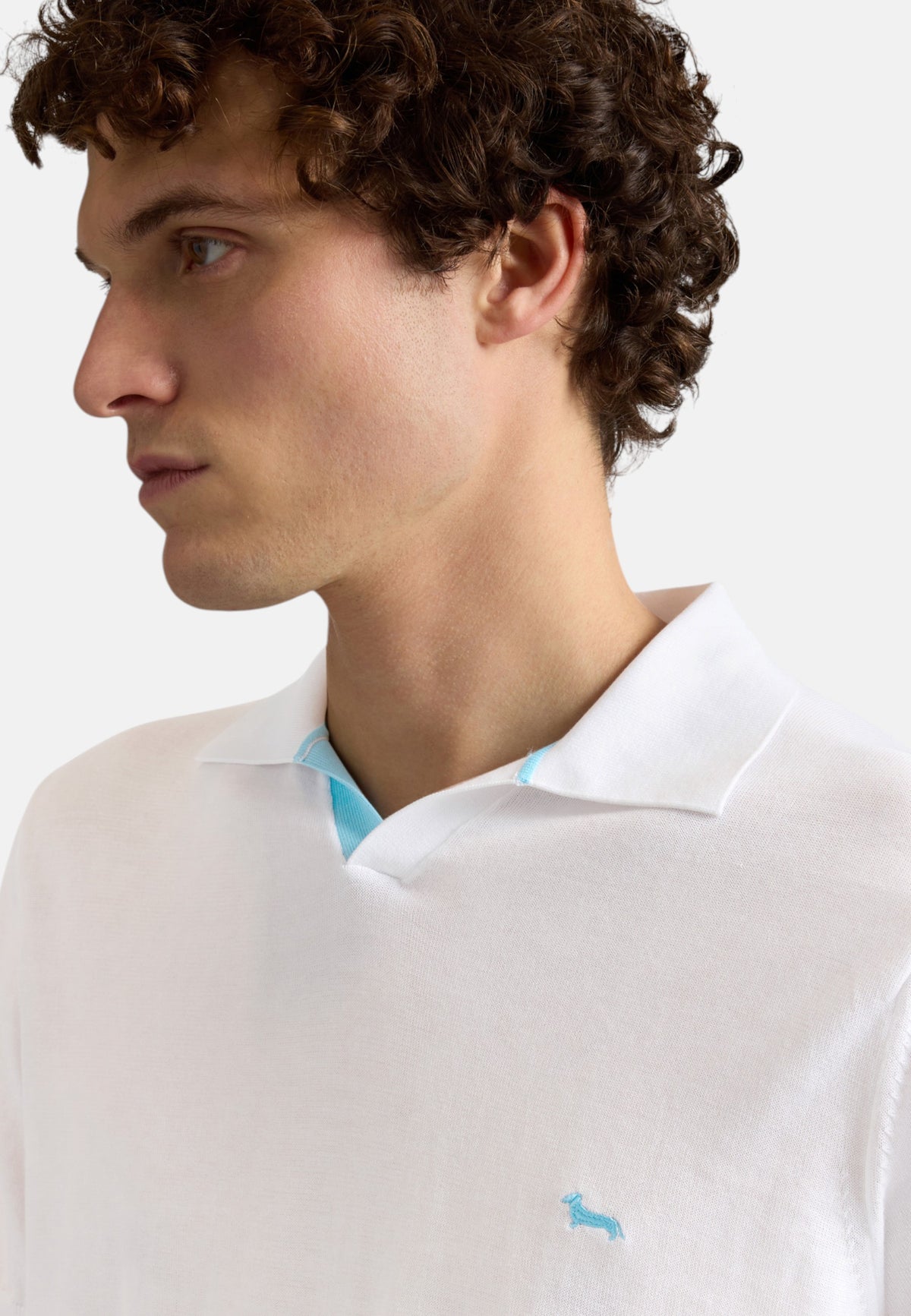 Polo Manica Corta Uomo Harmont & Blaine In Maglia SmacchInata Cotone Crepe Scollo A V  HRQ885031076