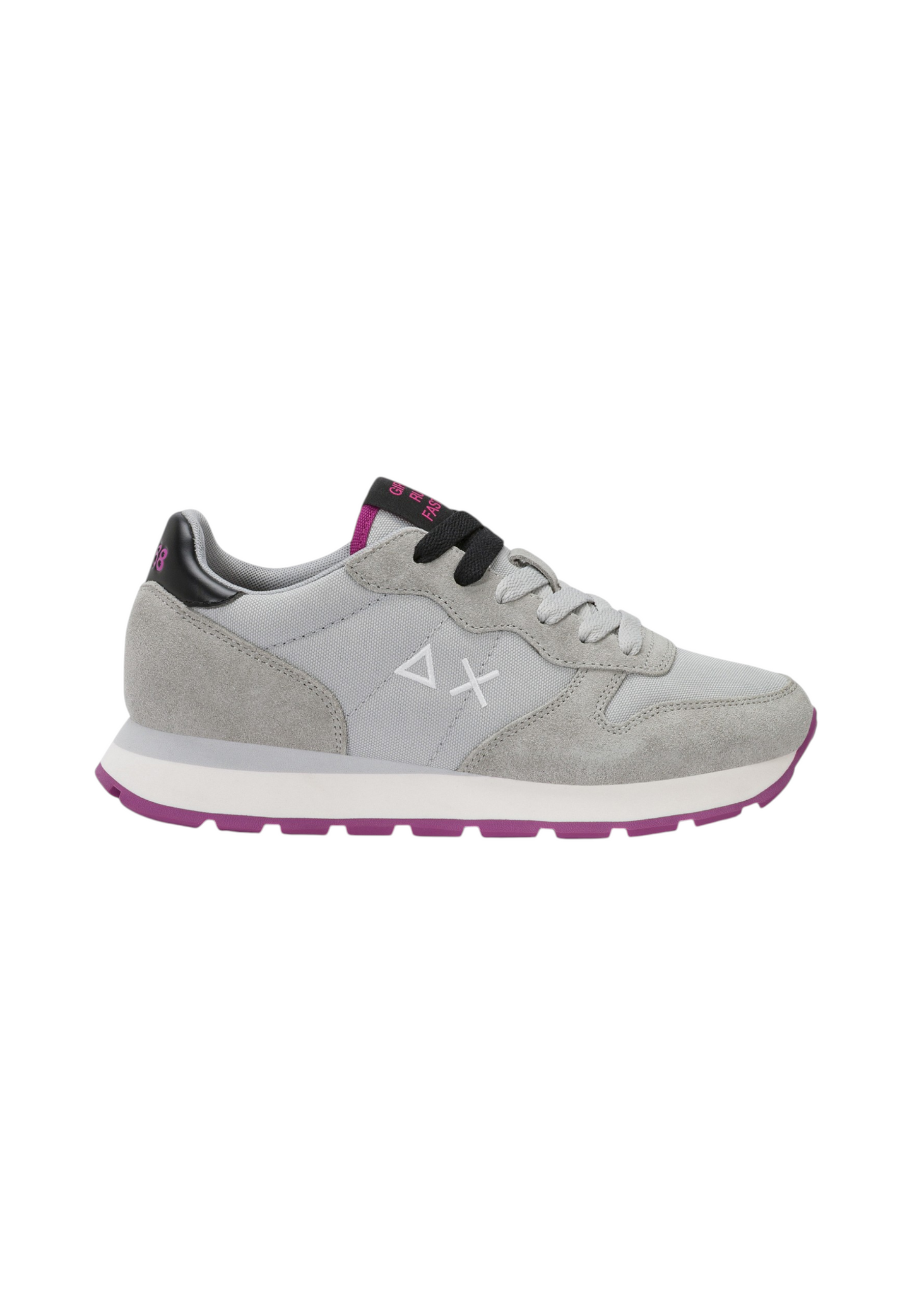 Sneakers Basse Donna Sun68 Stile Running, Nylon E Suede, Logo Ricamato Ally Solid Z46201