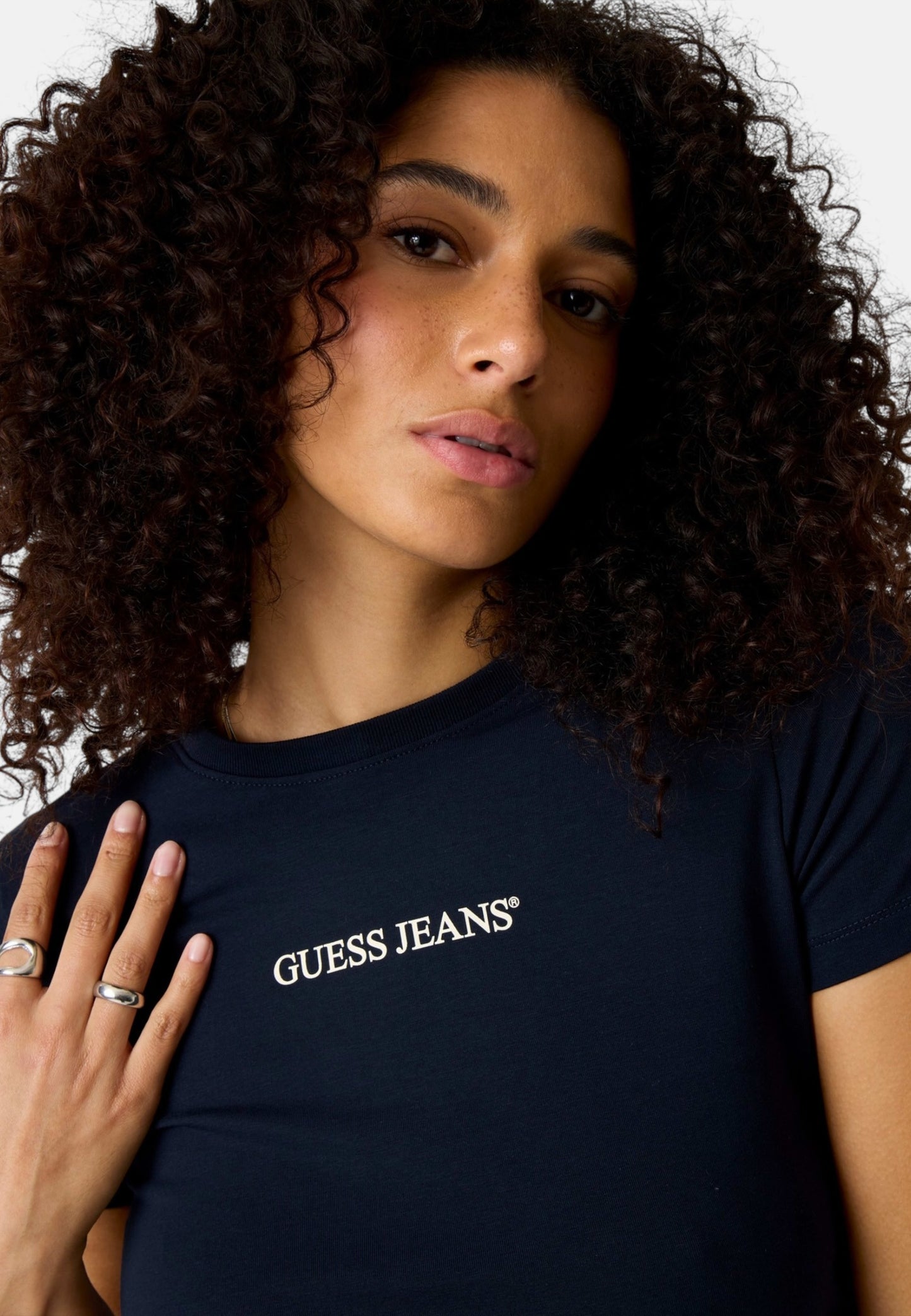 T-Shirt Manica Corta Donna Guess Slim Gj Logo Print W4YI01J1314