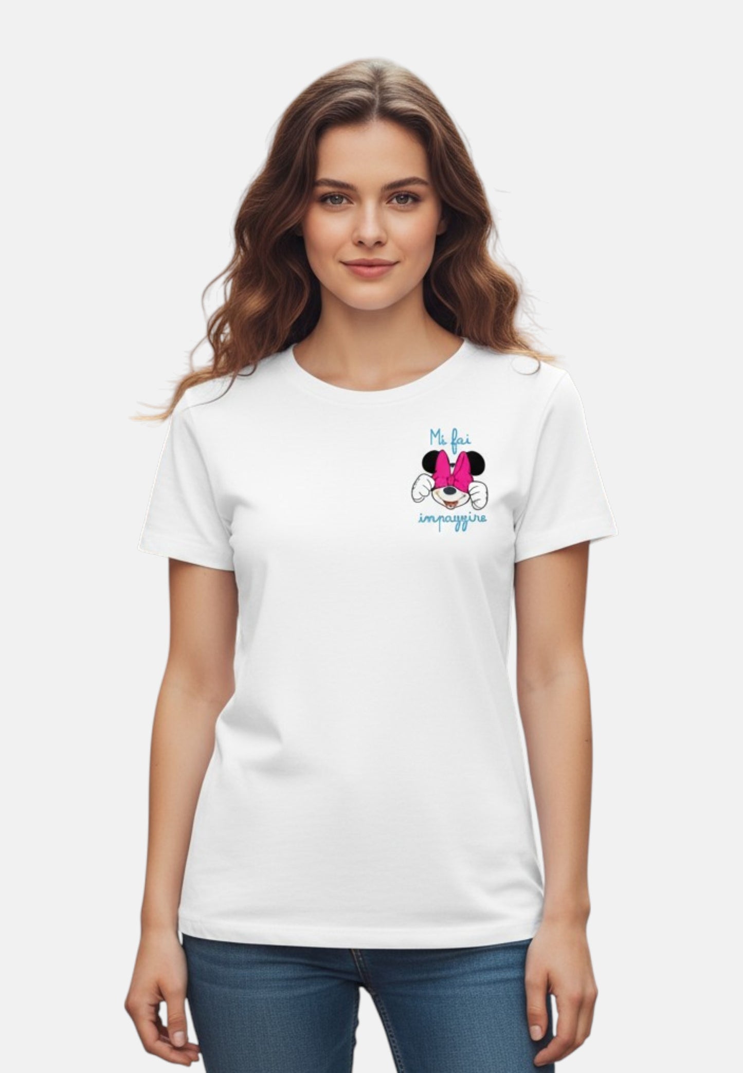 T-Shirt Manica Corta Donna Mc2 Saint Barth Minnie Impazzire Emb Emilie EMI0001