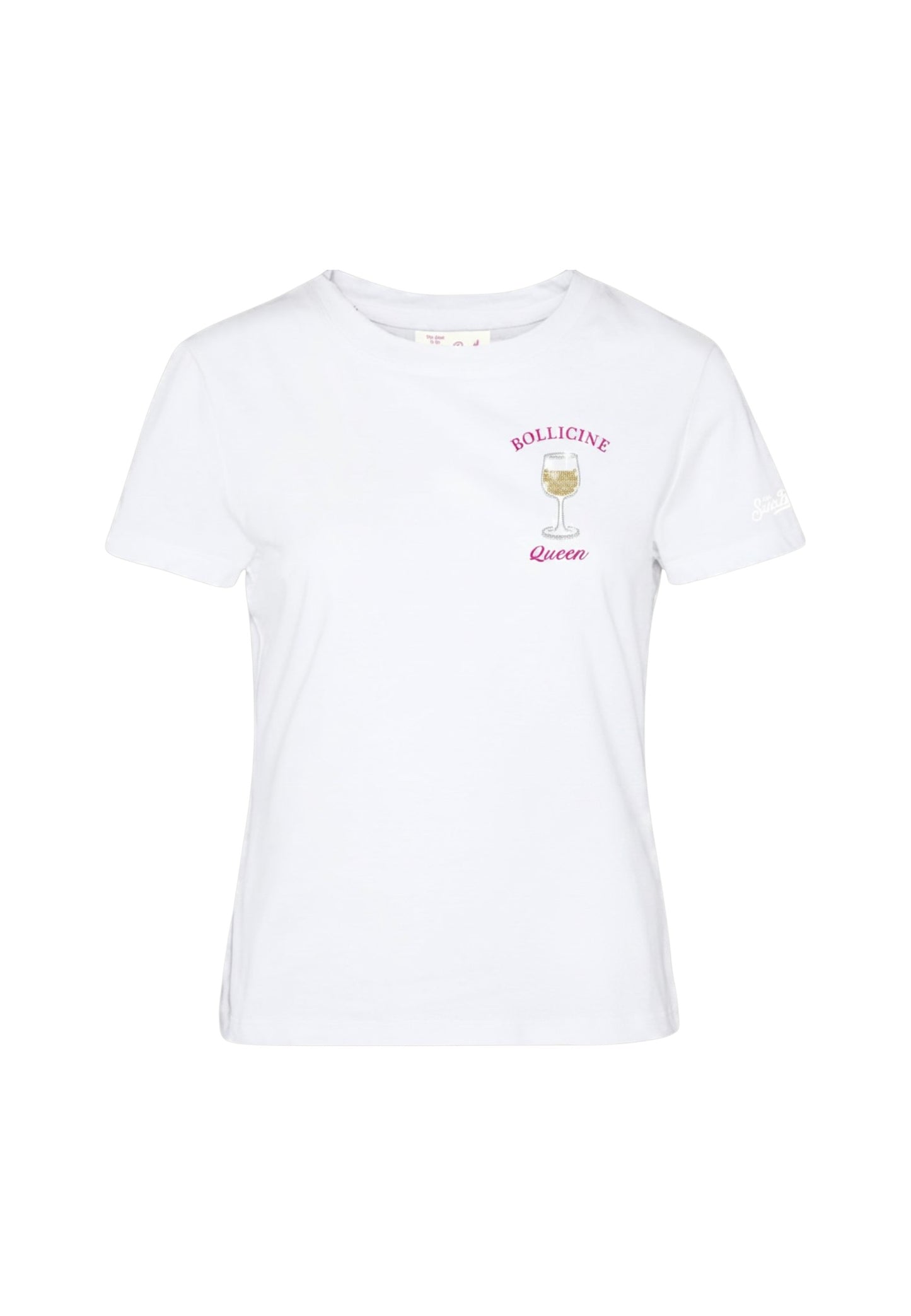 T-Shirt Manica Corta Donna Mc2 Saint Barth Bollicine Queen Strass Emb Emilie EMI0001