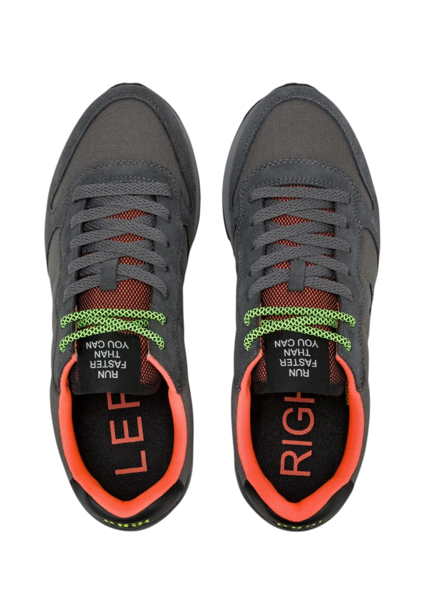 Sneakers Basse Uomo Sun68 Stile Running, Nylon E Suede, Dettagli Fluo, Logo Ricamato Tom Fluo Z46102