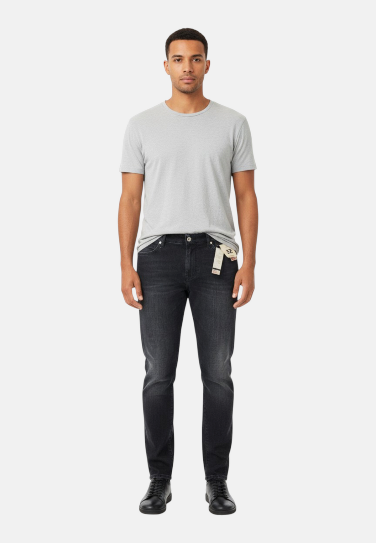 Jeans Slim Fit Uomo Roy Roger's Denim nero morbido ed elasticizzato, lavaggio Gilbert 517 RRU075N0743248