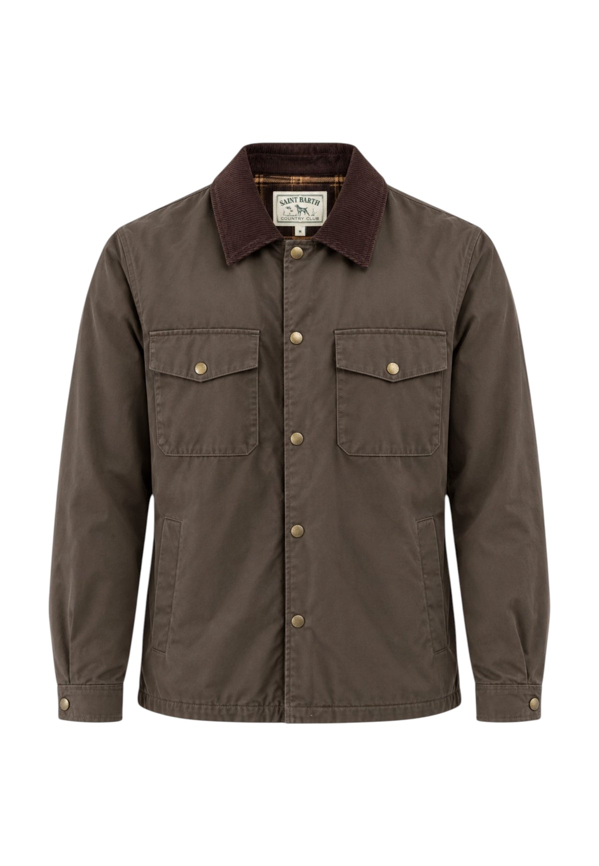Giacca Invernale Uomo Mc2 Saint Barth Colletto, Chiusura Con Bottoni, Tasche Applicate, Tessuto Effetto Cerato Bexley Wax BEX003