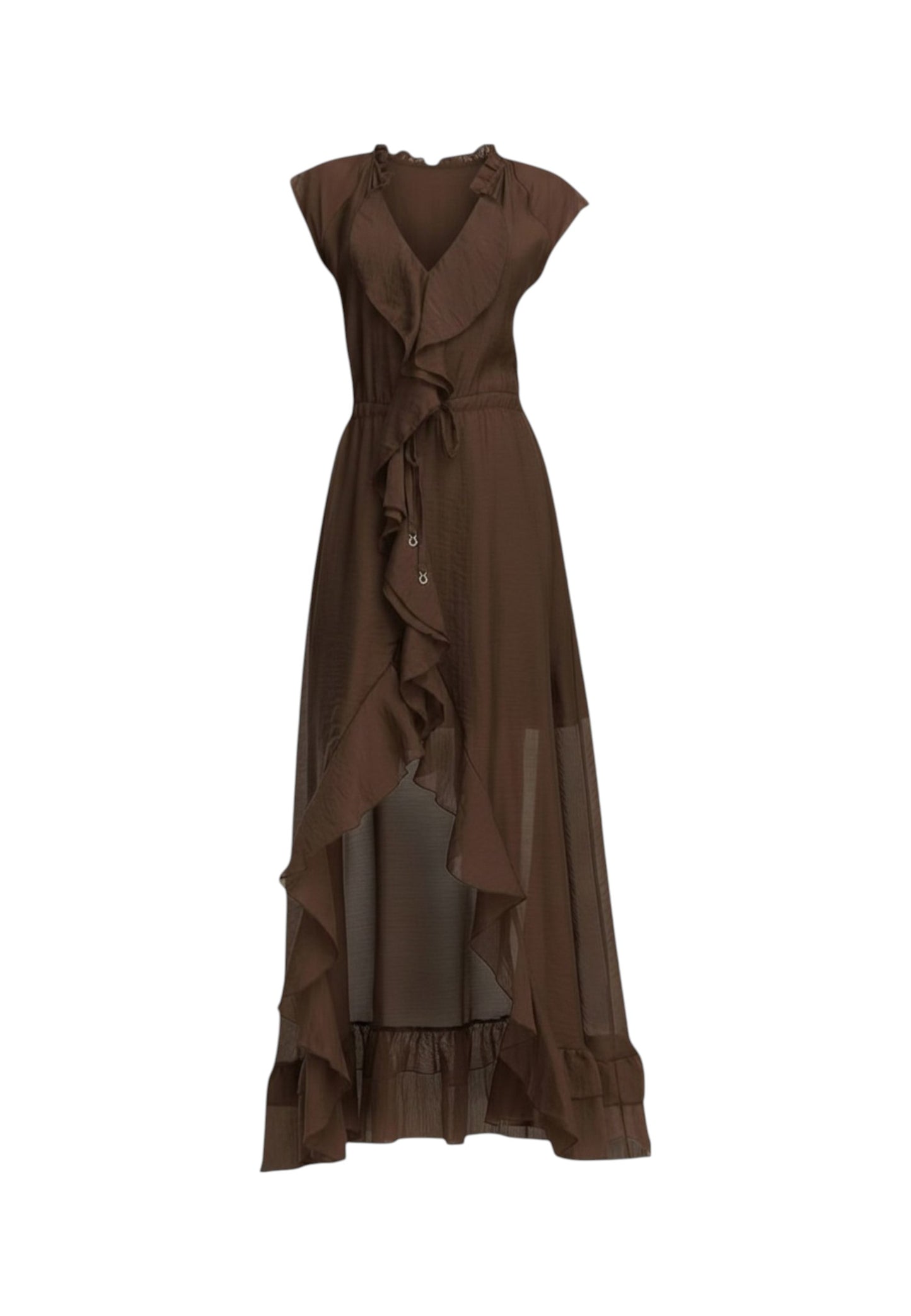 Vestito Lungo Donna Guess  Maelys Ruffled W6GK87W2111